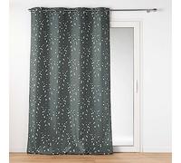 Douceur d'Intérieur Sakura Tenda con Occhielli, 140 x 260 cm, Antracite, Poliestere Stampato con Inserto