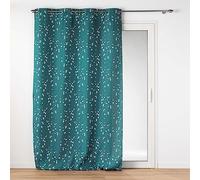 Douceur d'Intérieur Sakura Tenda con Occhielli, 140 x 260 cm, Smeraldo, Poliestere Stampato con Inserto