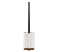 Douceur d'Intérieur, Scopino per WC Niagara – Diametro 9,1 x 38,5 cm – Bianca, poliresina e Acacia