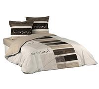 Douceur D'Intérieur So Natural - Set con copripiumino e 2 federe, cotone, stampa, 240 X 220 cm