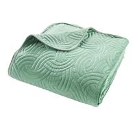 Douceur d'Intérieur Solange Copriletto Trapuntato (220 x 240 cm) e 2 federe (60 x 60 cm), Velluto, Tinta Unita, Verde Salvia