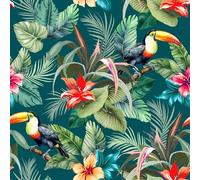 Douceur d'Intérieur, Sub-Tovaglia (RLX 1,40 mx20 m) Toucana Blu, PVC Stampato