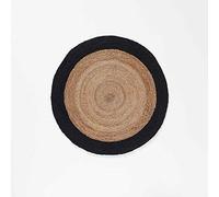 Douceur d'Intérieur Tappeto decorativo rotondo (0) 90 cm Juta bicolore sporco nero
