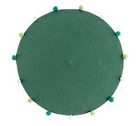 Douceur d'Intérieur, Tappeto rotondo (diametro 90 cm) Pompomparty Verde, Policotone