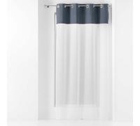 Douceur d'Intérieur, tenda con occhielli, 137 x 240 cm, voile sabbiato con top cotone, bel blu