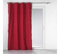 Douceur d'Intérieur, Tenda con occhielli, 140 x 240 cm, colore: Bordeaux, cotone riciclato, Mistraline