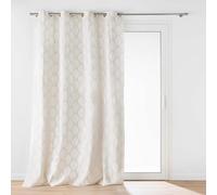 Douceur d'Intérieur, Tenda con occhielli (140 x 240 cm) Maho Bianco, Policotone con stampa metallizzata