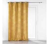 Douceur d'Intérieur, Tenda con occhielli, 140 x 260 cm, colore: Giallo/Oro, Poliestere Stampato Metallizzato, Lineor