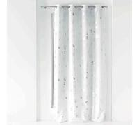 Douceur d'Intérieur, tenda con occhielli, 140 x 260 cm, in poliestere stampato, colore: bianco/argento