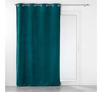 Douceur d'Intérieur Tenda con occhielli, 140 x 260 cm, velouriane, colore: petrolio