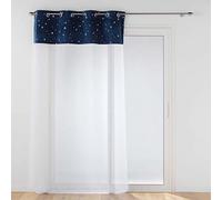 Douceur d'Intérieur, Tenda con occhielli, 140 x 280 cm, in voile sabbiato con Top Velluto fosforescente, Moonlight