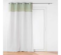 Douceur d'Intérieur Tenda trasparente Janara con occhielli 140 x 240 cm Verde salvia tulle sabbiato