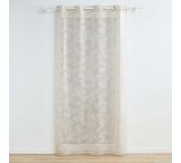 Douceur d'Intérieur, tenda trasparente con occhielli (140 x 240 cm) Karla, tortora, tulle operato applicato