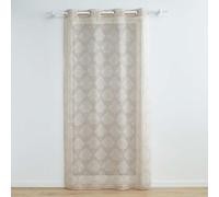 Douceur d'Intérieur, tenda trasparente con occhielli (140 x 240 cm) Levita, tortora, tulle operato applicato