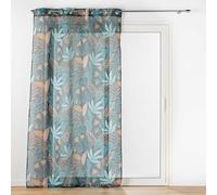 Douceur d'Intérieur, tenda trasparente con occhielli (140 x 240 cm) Tilda, verde, tulle sabbiato stampato