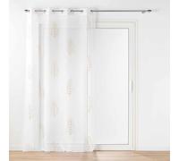 Douceur d'Intérieur, tenda trasparente con occhielli (140 x 240 cm) Venus, tulle sabbiato applicato