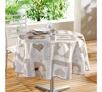 douceur d'Intérieur tovaglia “Cosy Coeur”, PVC, senza colore, Diametro 160 cm