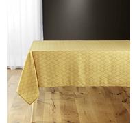 Douceur d'Intérieur Tovaglia rettangolare Geoline in microfibra stampata 140 x 240 cm Giallo