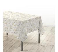 Douceur d'Intérieur, Tovaglia rettangolare (140 x 240 cm) Naëlle Bianco/Oro, Microfibra Stampata