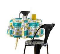 Douceur d'Intérieur, tovaglia rotonda (diametro 160 cm) Citronnade, PVC stampato