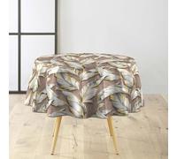 Douceur d'Intérieur, Tovaglia Rotonda (Diametro 160 cm) Ebany Choco, PVC Textilia con Paillettes