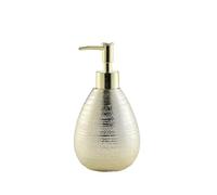 Douceur d'Intérieur Trésor Dispenser per Sapone, Diametro 9.4 x 17.4 cm, gres, Tinta Unita Metallizzata