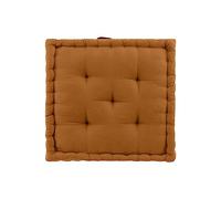 Douceur d'Intérieur Twily Cuscino da Pavimento, 50 x 50 x 10 cm, Cammello, Cotone e Poliestere Riciclato