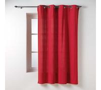 Douceur d'Intérieur Twily Tenda con Occhielli, 135 x 180 cm, Rosso, Cotone e Poliestere Riciclato