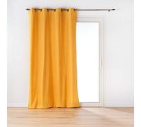 Douceur d'Intérieur Twily Tenda con Occhielli, 135 x 260 cm, Giallo, Cotone e Poliestere Riciclato