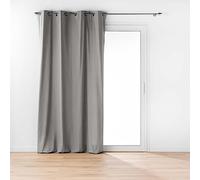 Douceur d'Intérieur Twily Tenda con Occhielli, 135 x 260 cm, Grigio, Cotone e Poliestere Riciclato