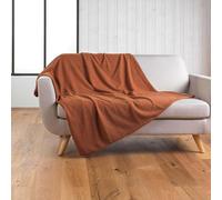 Douceur d'Intérieur Wooly Plaid, 180 x 220 cm, Tessuto bouclè, Tinta Unita, Terracotta