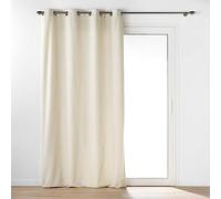 Douceur d'Intérieur Wooly Tenda con Occhielli, 140 x 240, Neutro, Tessuto Bouclè Tinta Unita