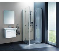 Douche d'angle en corail Porte pliante pendulaire demi myDay EFTS L 100, 965-985x2000mm, VB00210020AP1, VB00210020AP1, Cabine doccia: Inquadrare: Argento opaco, Vetro: ESG GlasPlus
