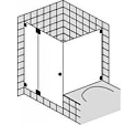 Douche d'angle SPRINZ Omega sur mesure avec porte battante ou porte avec paroi latérale affleurante et paroi latérale raccourcie, dimensions jusqu'à : 1000x1000x2000mm, O12.0SOM, O12.0SOM, Cabine docc