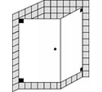 Douche d'angle SPRINZ Omega sur mesure avec porte battante ou porte avec paroi latérale, dimensions jusqu'à : 1000x1000x2000mm, O13.0SOM, O13.0SOM, Cabine doccia: Accessori: superficie speciale, tipo