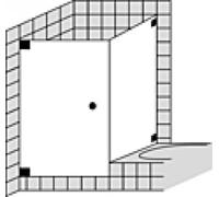 Douche d'angle SPRINZ Omega sur mesure avec porte battante ou porte avec paroi latérale raccourcie, dimensions jusqu'à : 900x900x2000mm, O14.9SOM, O14.9SOM, Cabine doccia: Accessori: superficie specia