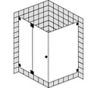Douche d'angle SPRINZ Omega sur mesure avec porte battante ou porte et panneau latéral affleurant, y compris panneau latéral fixe, dimensions jusqu'à : 900x900x2000mm, O11.9SOM, O11.9SOM, Cabine docci