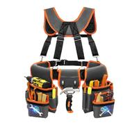 DOUDINGMAO Cintura magnetica per elettricisti e falegnami con chiodi staccabili, porta martello e tasca per metro