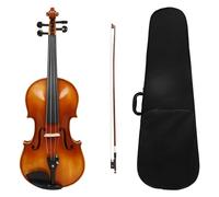 DOUDINGMAO Set di viola da 40,6 cm, in legno massello, con custodia per il trasporto e archetto, per principianti e studenti, strumento a corda di colore naturale