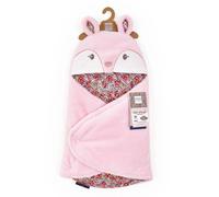 DOUDOU ET COMPAGNIE - Nido d'angelo accogliente BOH'AIME FAON - Coperta in peluche rosa e fiori - Per seggiolino auto, cosi, passeggino - bambino 0-6 mesi - 69 cm - regalo di nascita - DC4031