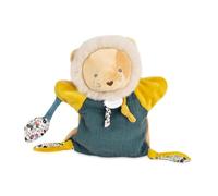 Doudou et Compagnie - BOH'Aime Marionetta Leone - Doudou Marionetta Risveglio - Tessuto alla moda - Colori Ocra & Foresta - per interazioni genitore/bambino - Fin dalla nascita - DC4226