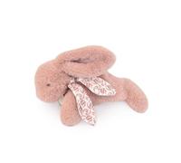 Doudou et Compagnie - Coniglio Doudou rosa 29 cm con sciarpa in lino stampato - Peluche per neonati ultra morbido fin dalla nascita - Doudou misto con scatola regalo per l'offerta - Garanzia Doudou