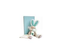 Set regalo Doudou - coniglietto di peluche con coperta 31 cm - Turchese