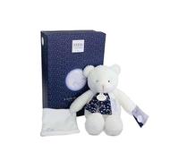 DOUDOU ET COMPAGNIE DC4218 - Luce di luna - Orso Doudou Pantin 28 cm - Peluche bianco ultra morbido - brilla al buio - idea regalo nascita - consegnato in confezione regalo stellata - per neonati