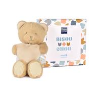 Doudou et Compagnie - Doudou Bambino Orso Cuore UNICEF Baci Morbidi 25 cm - Peluche Orso Ultra Morbido e Solidario - Idea Regalo Nascita Bambino Ragazza Ragazzo con Cofanetto - Premier Doudou - DC4681