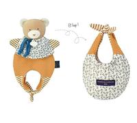 Doudou et Compagnie Orsetto Doudou Amusette DC3823 3 in 1 con borsa Marrone 30 cm