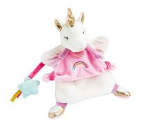 Doudou et Compagnie - Doudou Marionetta a mano Licorna - 25 cm - Rosa/Bianco - Lucie La Licorne - DC3320