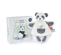 Doudou et Compagnie - Doudou marionetta - Panda - Bianco e nero - 25 cm - Bella scatola regalo - Bambino & Me - Unicef - DC3990