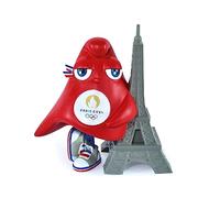 Doudou et Compagnie - Figura Mascotte Phyrge Torre Eiffel - Licenza ufficiale delle Olimpiadi di Parigi 2024-12,5 cm - Rosso - JO2512