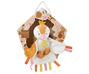 Doudou et Compagnie - La Collina agli Uccelli - Doudou CUI-CUI - Pulsante d'oro (con suono)- Giallo - 23 cm - Regalo per la nascita - Bella scatola nido - DC4049